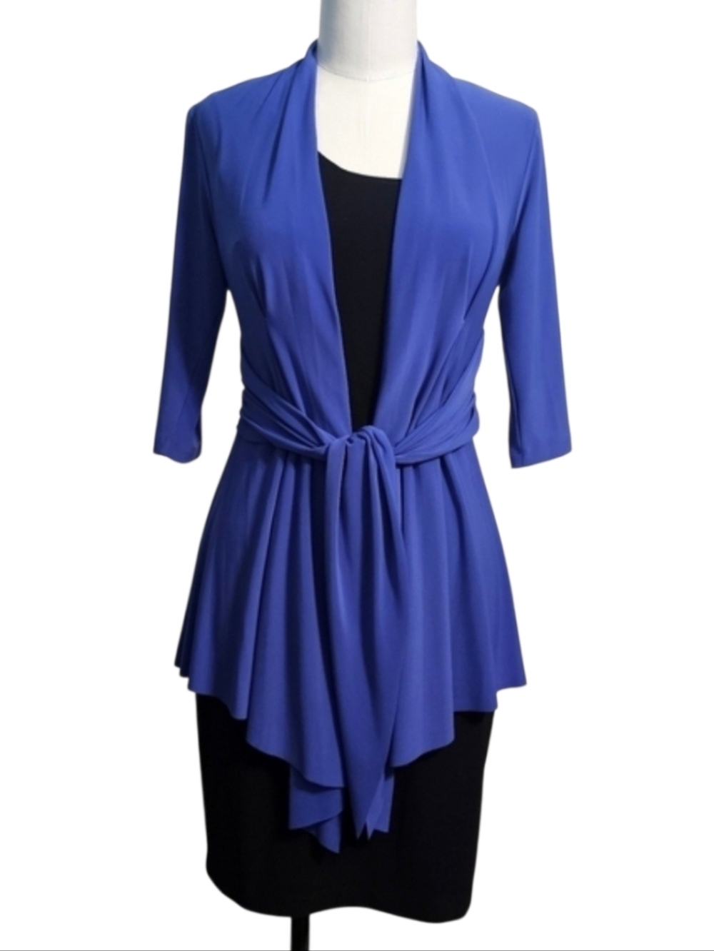 Jones New York Mate Jersey Mock Jacket Dress 2 In 1 Layered Corporate Chic 4P